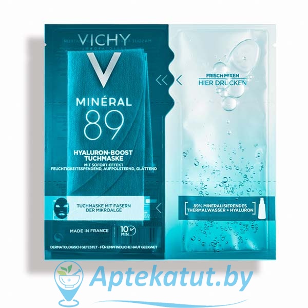 картинка VICHY (Виши) MINERAL89 (Минерал 89) Экспресс-маска на тканевой основе из микроводорослей, 29 гр