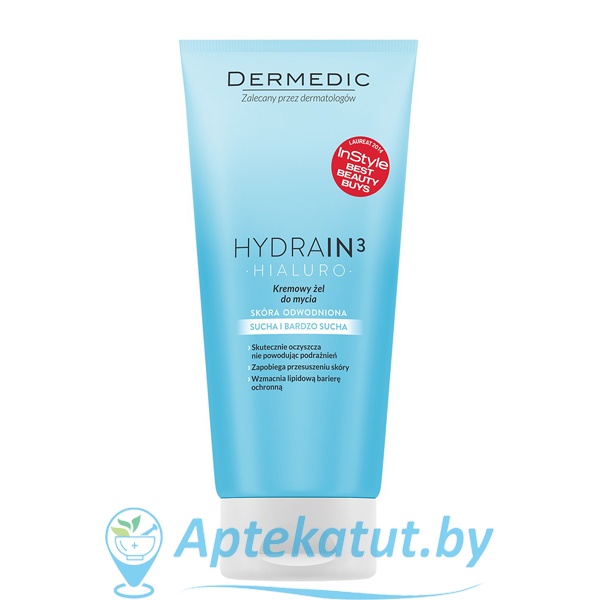 картинка Дермедик HYDRAIN3 Кремовый гель для умывания лица и тела, 200мл