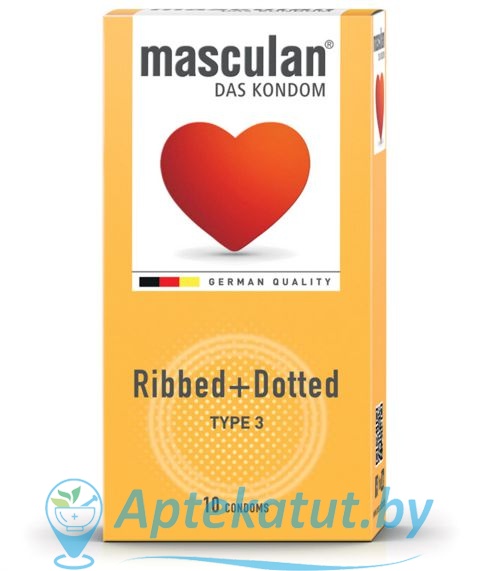 картинка Презервативы Masculan Ribbed + Dotted (с колечками и пупырышками) №10)