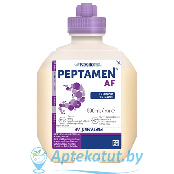 картинка Нестле Peptamen® AF (Пептамен АФ) жидкая смесь, спец.продукт д/детей старше 3-х лет и взр., 500мл