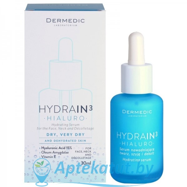 картинка Дермедик HYDRAIN3 Увлажняющая сыворотка для лица, шеи и декольте, 30мл
