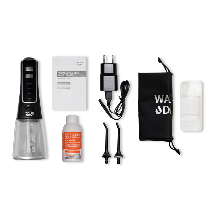 картинка Ирригатор Waterdent Smart Flosser V300+жидкость д/ирр-тора антибакт.комплекс 100 мл