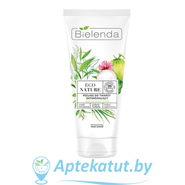 картинка BIELENDA (Белинда) ECO NATURE Cкраб-детокс для лица Кокосовая вода + Зеленый чай + Лемонграсс, 150 г