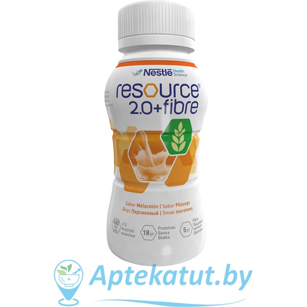картинка Нестле Resource® 2.0 + Fibre (Ресурс 2.0+Файбер), жидкая смесь со вкусом персика