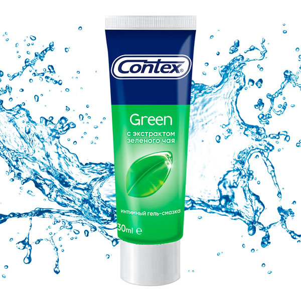 картинка Contex гель-смазка "Green", с экстрактом зеленого чая, 30 мл 