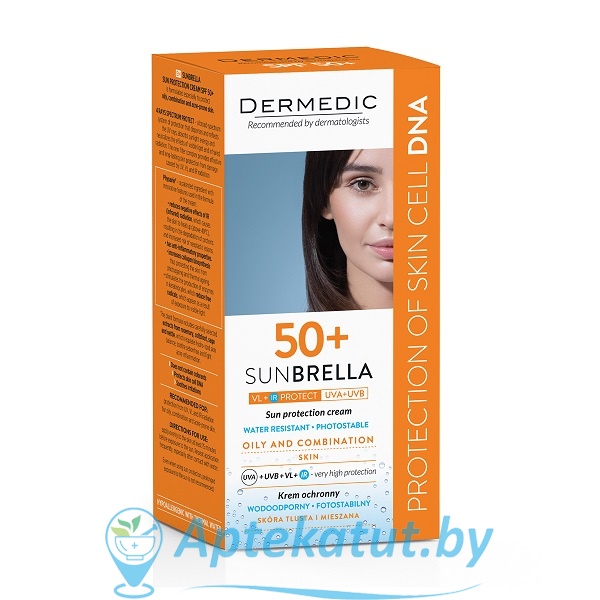 картинка Дермедик SUNBRELLA Солнцезащитный крем для лица для жирной и смешанной кожи SPF50+, 50мл