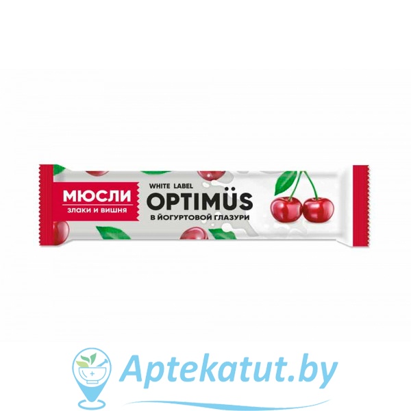 картинка Батончик «Optimus» Злаки и вишня, в йогуртовой глазури 30г.