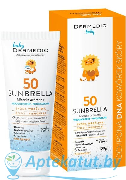 картинка Дермедик SUNBRELLA BABY Солнцезащитное молочко PF50, 100мл